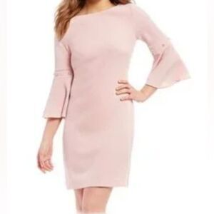 N WT Ivanka Trump pink casual dress w pearls - size: 10 D2